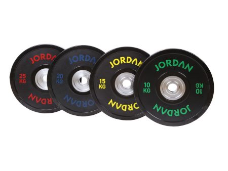 JORDAN 15kg Urethane Competition Plate - Black with Yellow text Online Sale