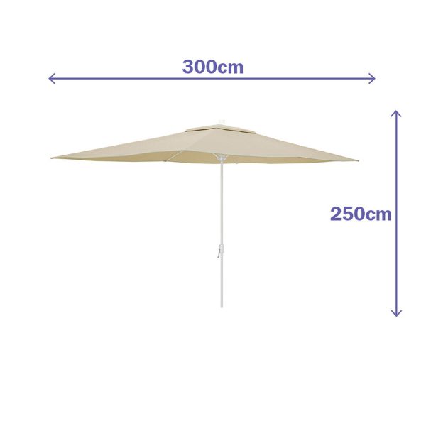 Marbueno Ombrellone Acciaio 6 stecche D200x300 cm Poliestere Beige Giardino, Piscina e Terrazza 10192 Sale