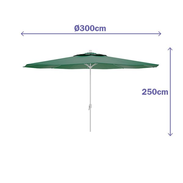 Marbueno Ombrellone Acciaio 8 Steli D300 cm Poliestere Verde Giardino, Piscina e Terrazza 10190 For Cheap